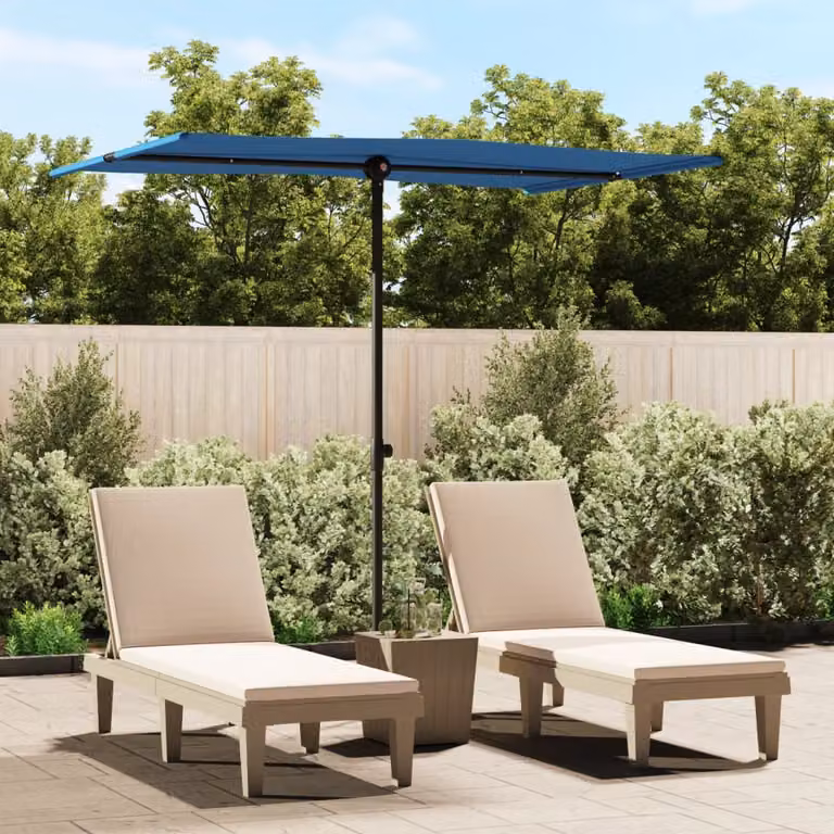 Ombrellone The Living Store con asta in alluminio 2x1,5 m azzurro