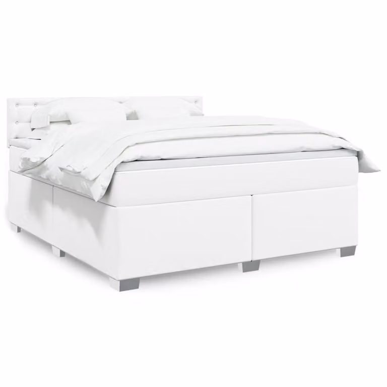Maison Exclusive - Giroletto a Molle con Materasso Bianco 180x200 cm in Pelle finta