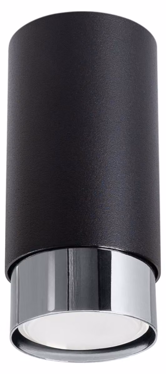 Lampada a soffitto NERO 12,5 nero/cromo 1xGU10 10W acciaio 12.5x6x6cm Sollux Lighting