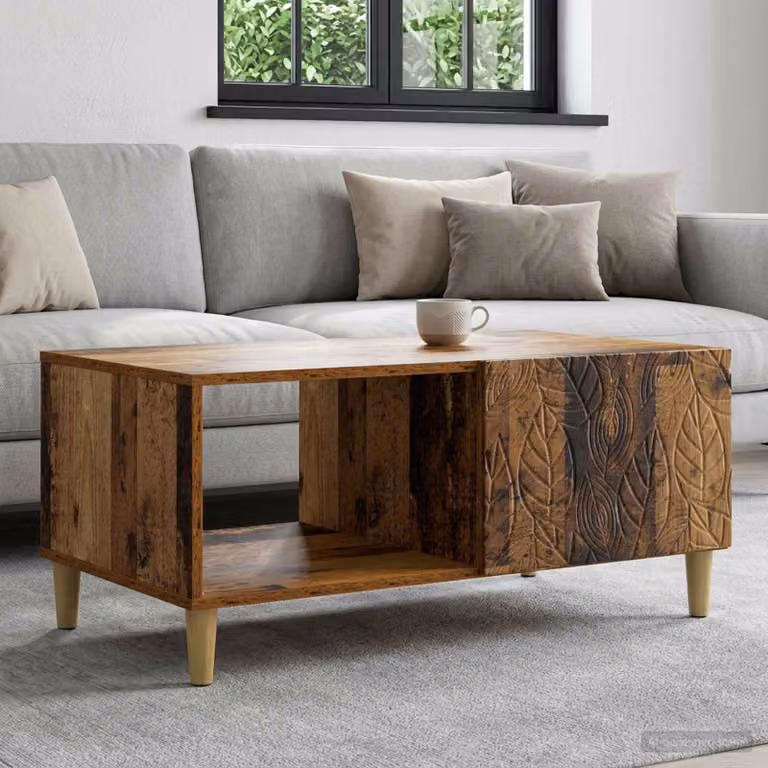 vidaXL Tavolino da salotto moderno in legno marrone L: 90 cm, P: 60 cm, H: 50 cm
