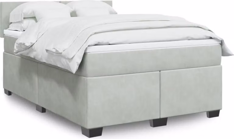 Maison Exclusive - Giroletto a Molle con Materasso Grigio Chiaro 140x200cm Velluto