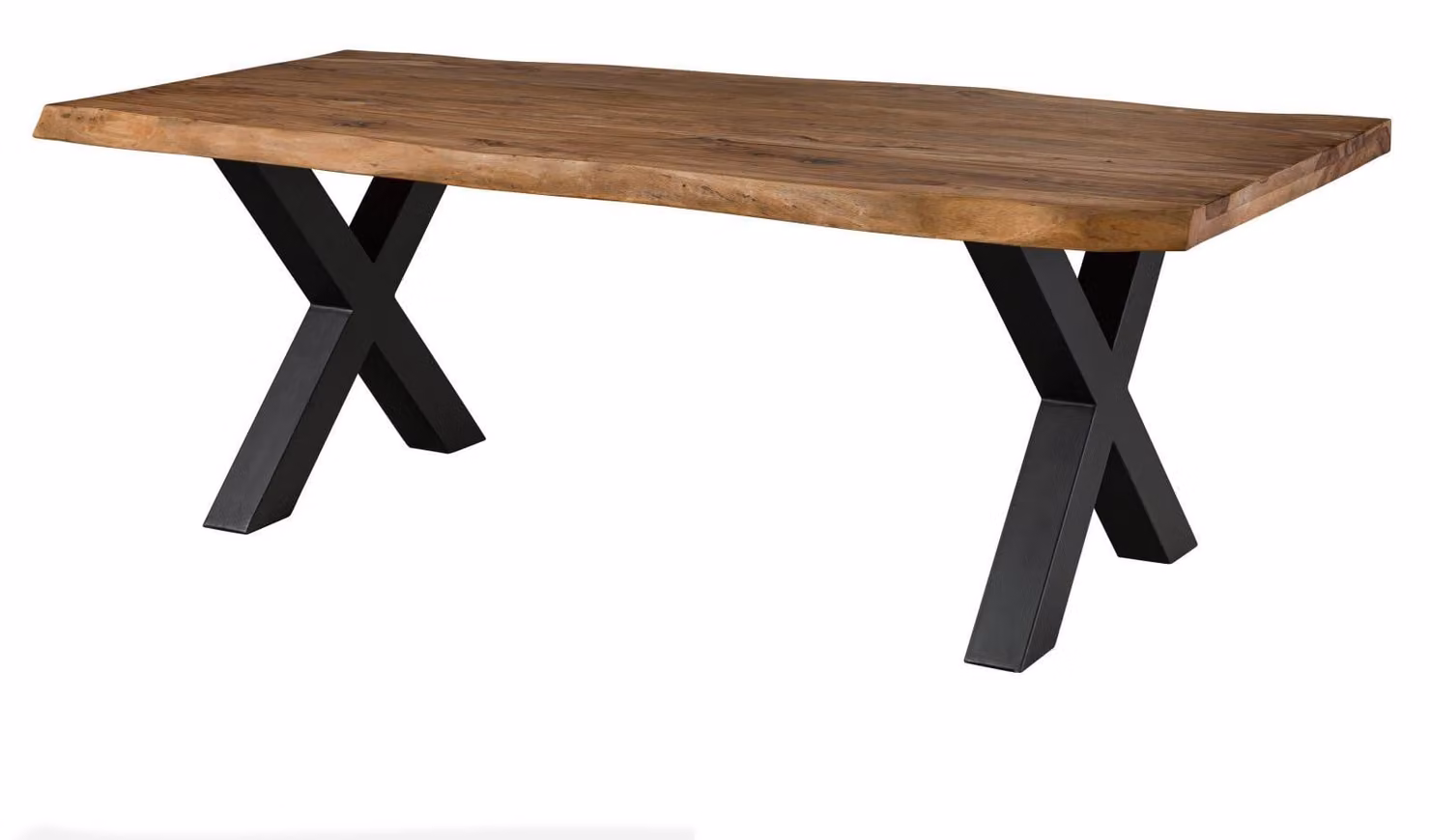 MASSIVMOEBEL24 | FREEFORM 5 tavolo da pranzo in legno di sheesham - verniciato natur / gambe in ferro X antracite matt 240x100
