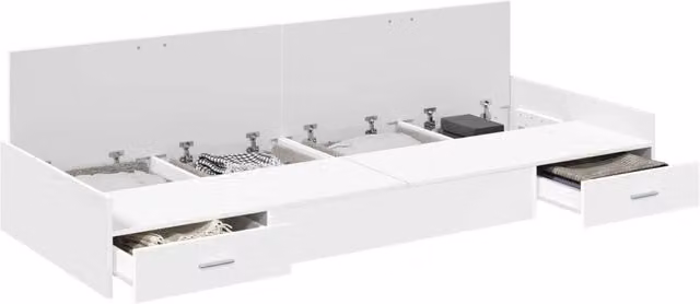 Letto singolo | Letto per adulti | Struttura del letto Bianco 75 x 190 cm Legno multistrato