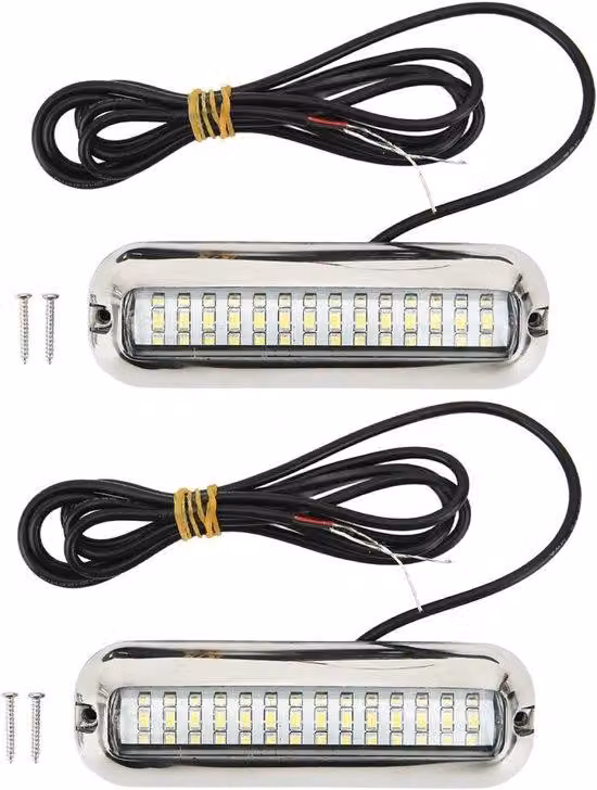 Lampada impermeabile per barche con 42 LED, luce bianca subacquea