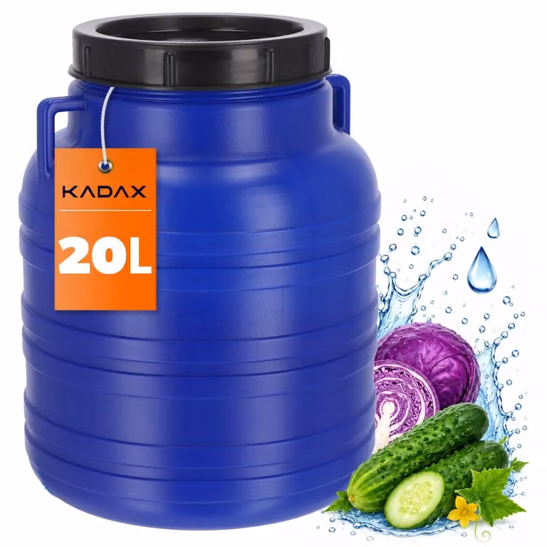 Barile per acqua piovana KADAX "Odda", barile in plastica, a collo largo, blu, 20 litri