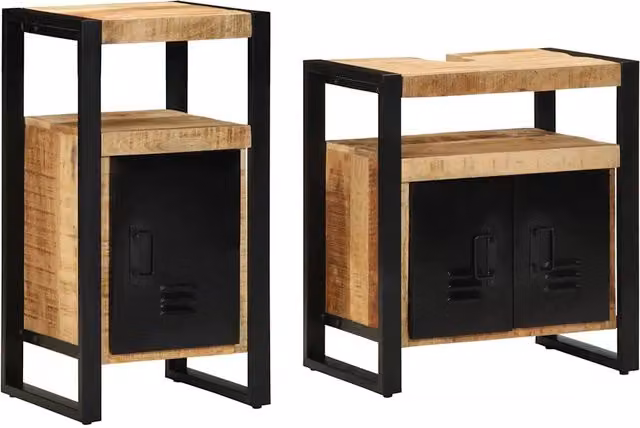 Set di mobili per il bagno 2 pz Marrone 3305602