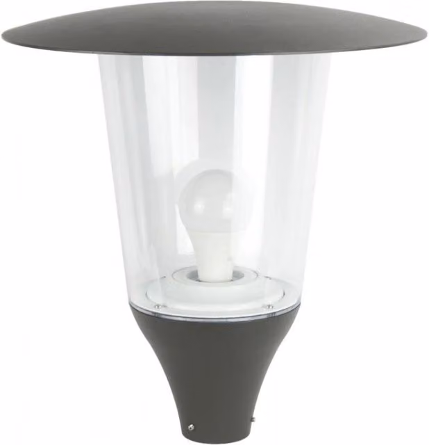Testa lampione 1 luce SU-MA Metis E27 grigio scuro IP65
