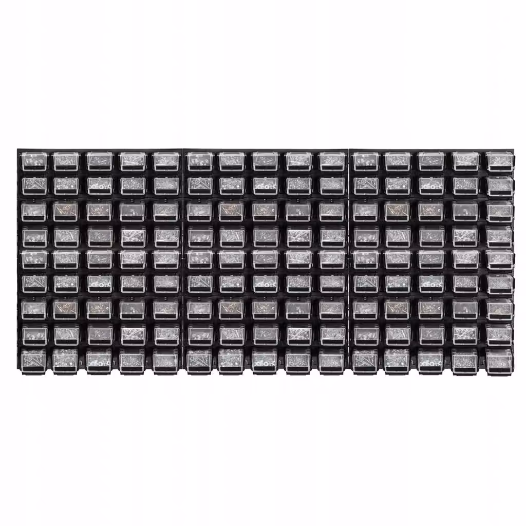Pannello portautensili da parete KADAX nero con 135 scomparti, L: 174 cm, H: 78 cm – 2