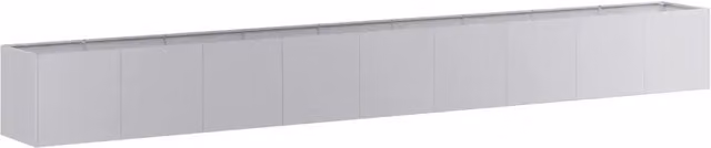 Fioriera moderna HELLOSHOP26 in acciaio zincato grigio per orto o giardino L: 360 cm, P: 40 cm, H: 40 cm
