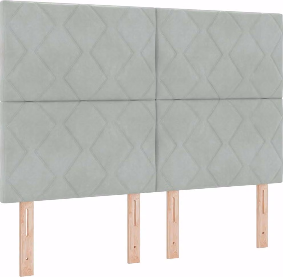 Testiera grigio chiaro 160 cm velluto