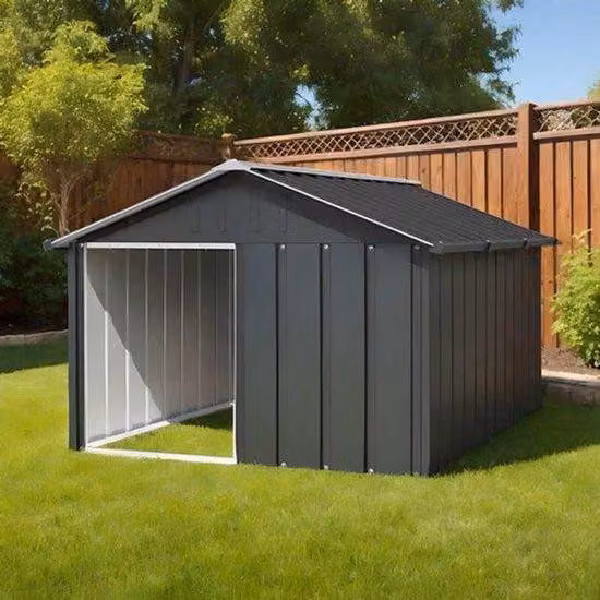 Cuccia per cani – Cuccia interamente in acciaio – Design interno spazioso – Resistente alle intemperie – Grigia