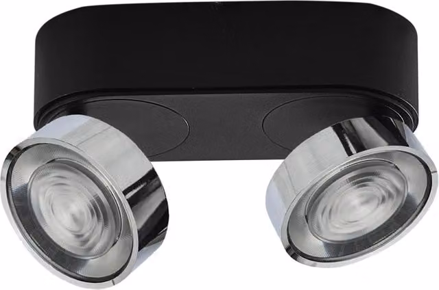 Applique/Plafoniera LED serie HOLE 13W 3000K CRI90 Nero/Cromo - Illuminazione Interni Alta Efficienza - Rossini Illuminazione
