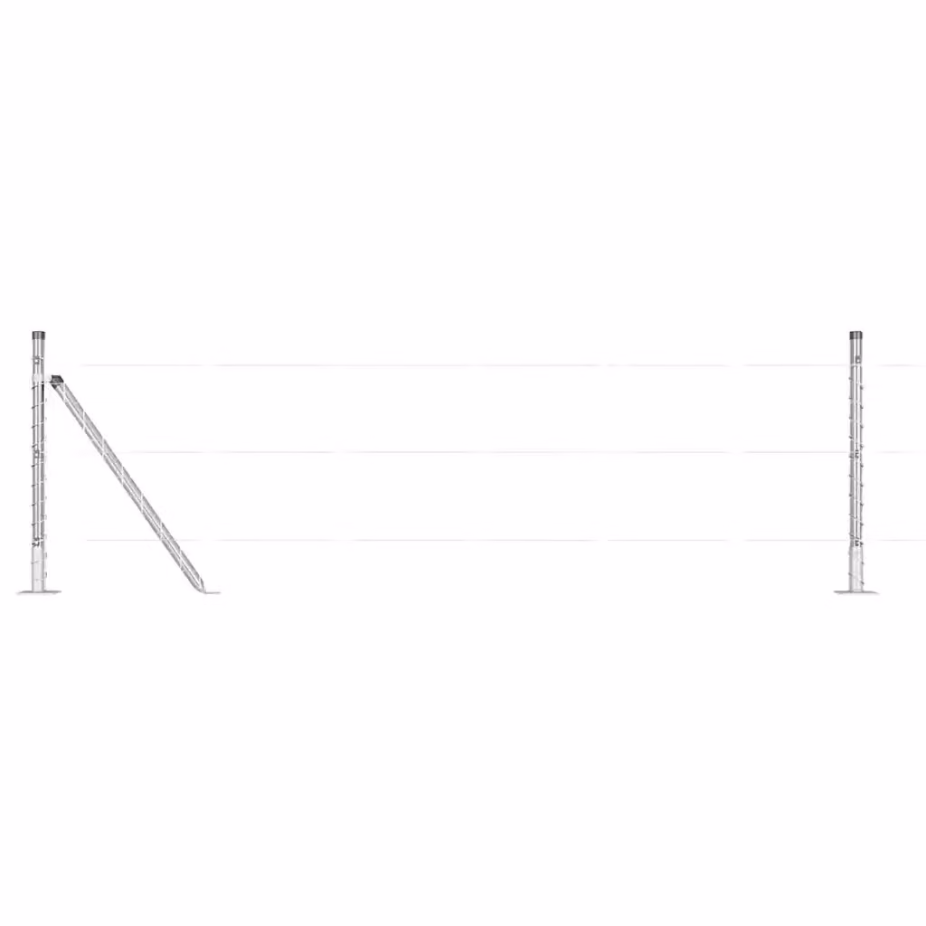 Set di 52 pali per recinzione rotondi vidaXL in acciaio e cemento colore argento – 2