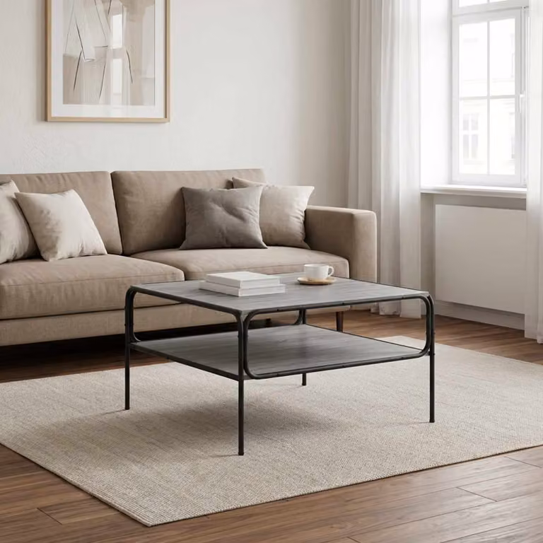 vidaXL Tavolo laterale moderno in stile Sonoma grigio L: 100 cm, P: 50 cm, H: 46 cm