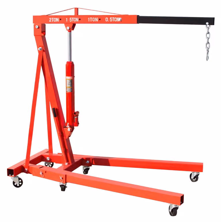 Gru di sollevamento per officina, modello motorizzato - Capacità: 2000 kg - Include livellatore - Design robusto