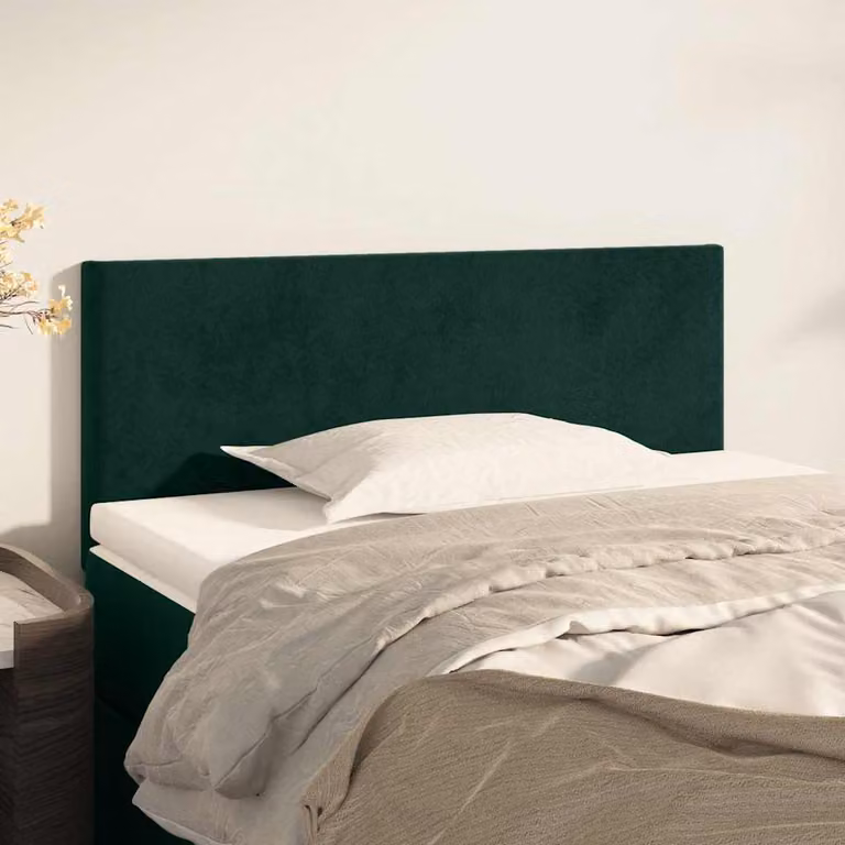 Testiera per letto vidaXL in velluto verde scuro con struttura in legno L: 100 cm, P: 5 cm, H: 78-88 cm