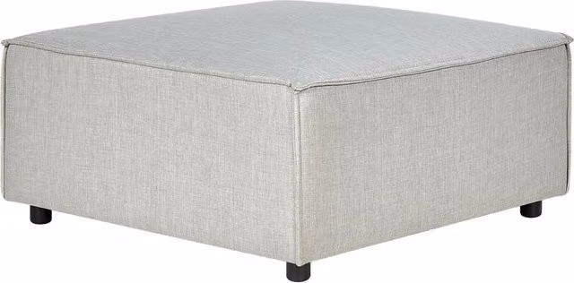Poggiapiedi rettangolare BELIANI in tessuto grigio per soggiorno in stile scandinavo L 88,0 cm x P 43,0 cm x H 43,0 cm