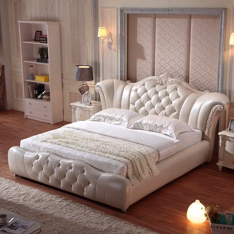 Design Chesterfield Bett Textil Samt Polster Leder Hotel Betten Schlafzimmer