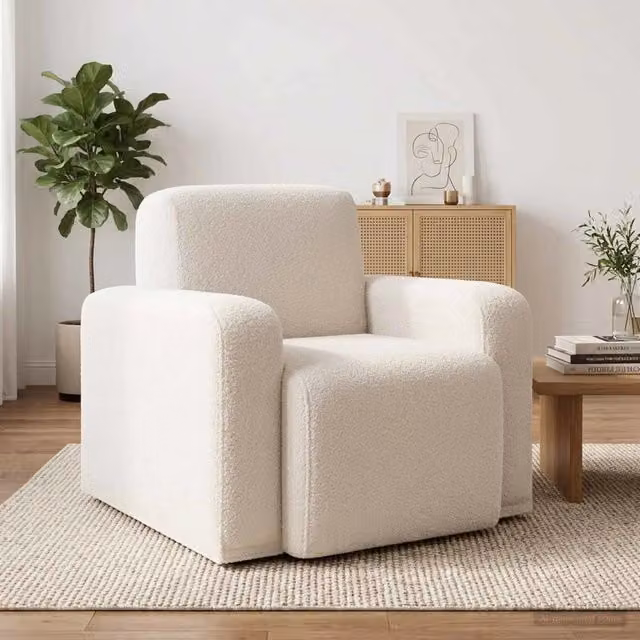 Poltrona-Poltroncina-Divano Sedia Crema Boucl¨¦ 210580