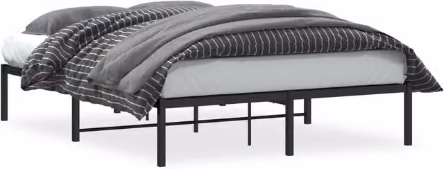 Letto matrimoniale | Letto per adulti | Giroletto in Metallo Nero 135x190 cm