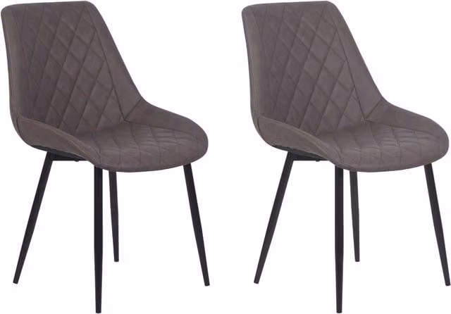 Set di 2 sedie da pranzo BELIANI in stile industrial con rivestimento in ecopelle marrone e struttura in metallo nero – 1