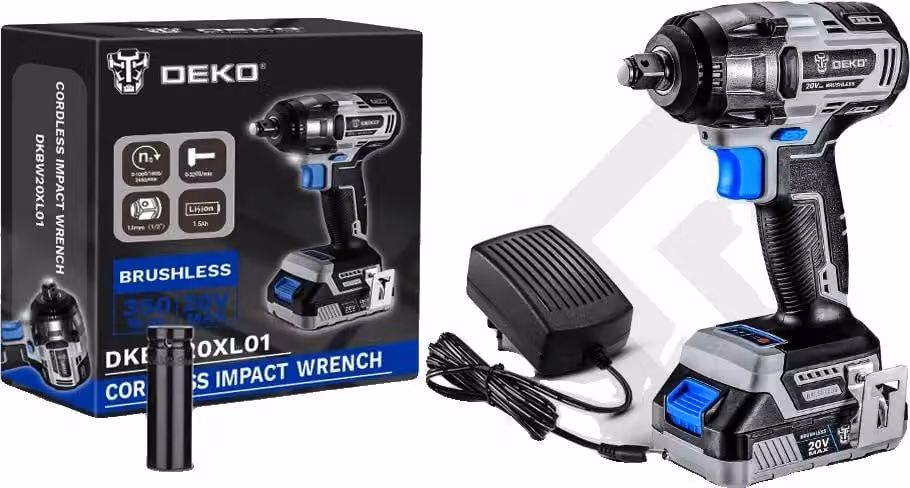 Avvitatore a impulsi, coppia elevata 350Nm, comodo a batteria, DKBW20XL01-H