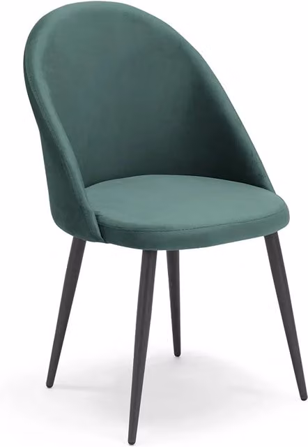 Sedia Lola Redokasa in velluto idrorepellente con gambe in metallo, colore Petrolio
