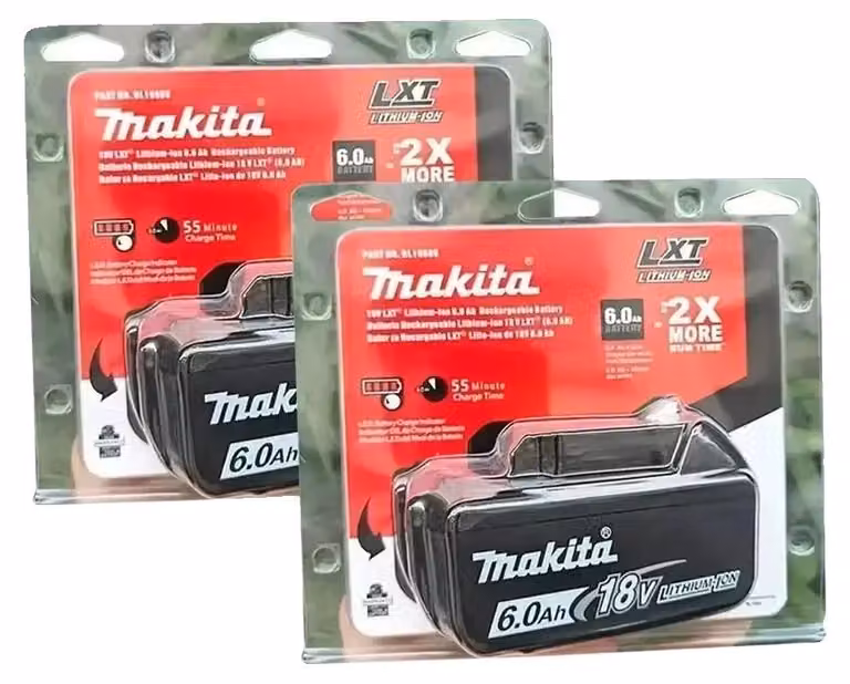 Batterie ricaricabili, compatibili con utensili elettrici, dotate di molteplici sistemi di protezione, confezione da 2 batterie da 6,0 Ah, 18V