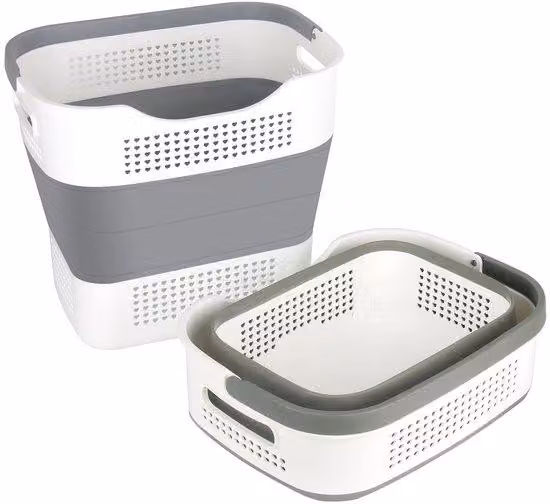 Lavello in silicone con maniglie - Vasca di lavaggio compatta in plastica da 43 litri - Lavello in plastica salvaspazio - Lavello in plastica flessibile - Lavello in plastica trasportabile
