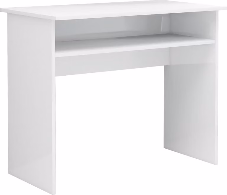 Scrivania Bianco Lucido 90x50x74 cm in Legno Multistrato