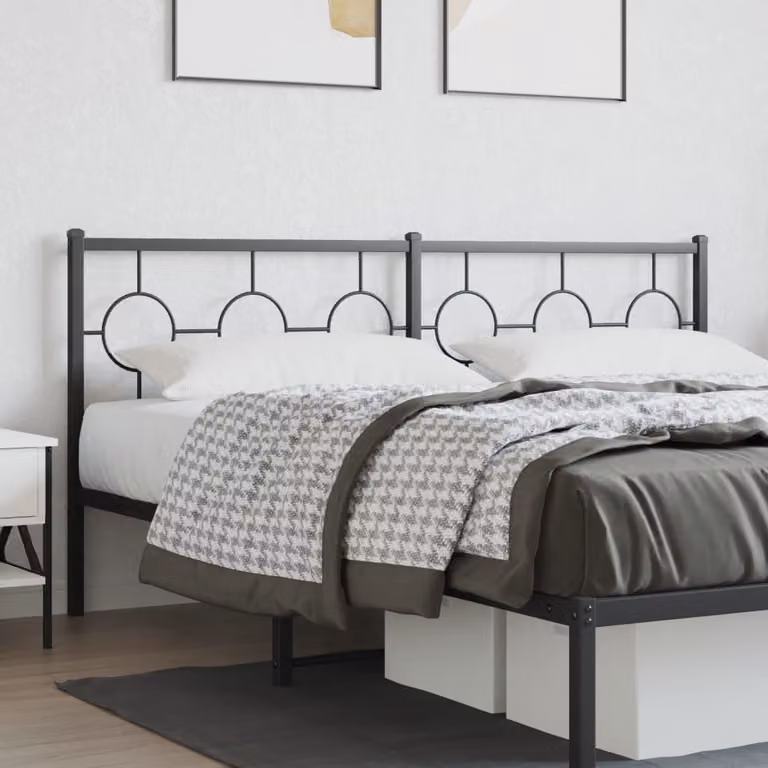 Testiera di ricambio vidaXL in metallo nero laccato per letto 180x200 cm
