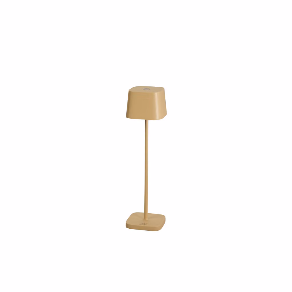 Konstsmide 7829-330 Capri MINI Lampada da tavolo USB | color sabbia | Per interni | Senza fili | 2700K/3000K | Fino a 20 ore di autonomia della batteria | 7 x 7 x 25 cm