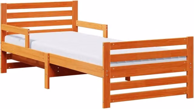 Letto singolo | Letto per adulti | Struttura letta con materasso estensibile Marrone 80 x 200 cm