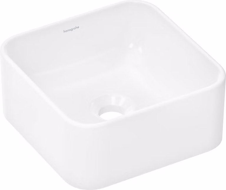 hansgrohe Xuniva Q lavabo à poser, SmartClean, sans trop-plein, sans trou pour robinet, 300x300mm, blanc, 61074450, 61074450
