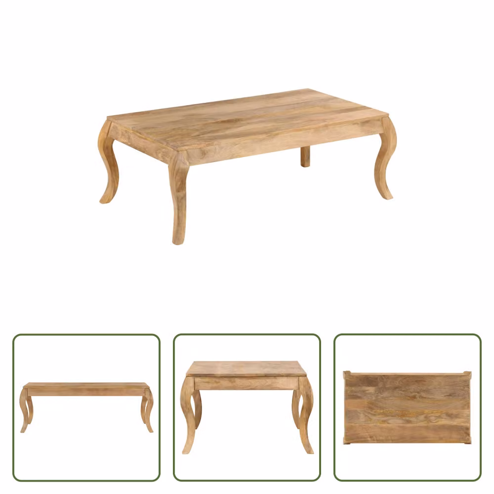 Tavolino Living Store, dimensioni 110 x 60 x 40 cm, in legno massello di mango