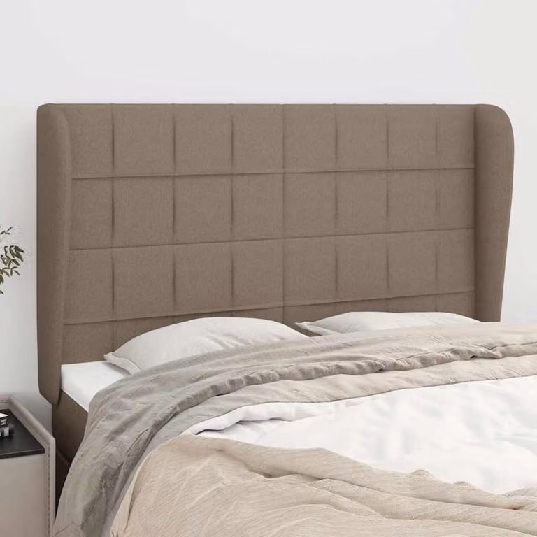 Testiera ad Orecchio vidaXL in Tessuto Beige L: 147 cm, P: 23 cm, H: 118/128 cm