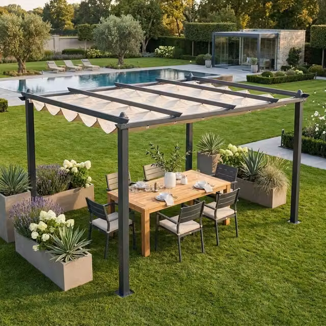 GAZEBO ASTORIA 3 X 4 ANTRACITE TELO BEIGE