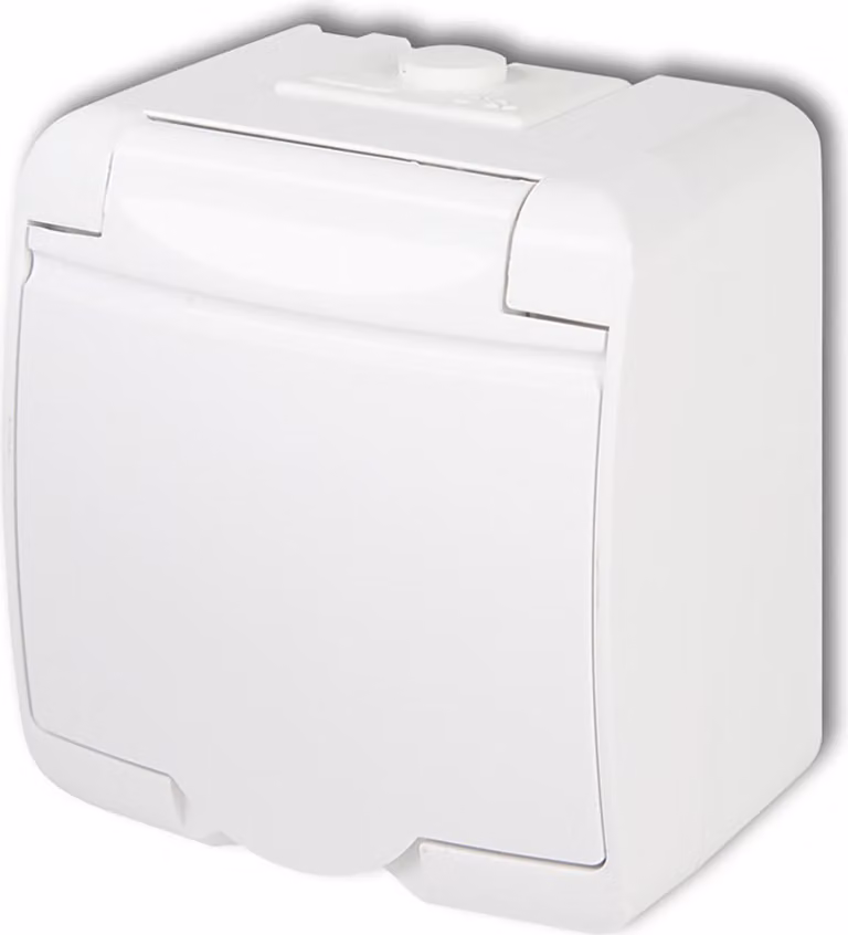 Presa di corrente ermetica a parete singola con bullone IP54 KARLIK Bianco
