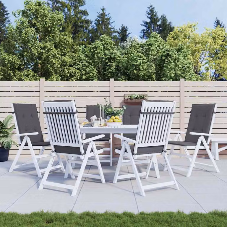 Set di 6 cuscini per sedie vidaXL in tessuto poliestere antracite, L 120 cm x P 50 cm x H 3 cm