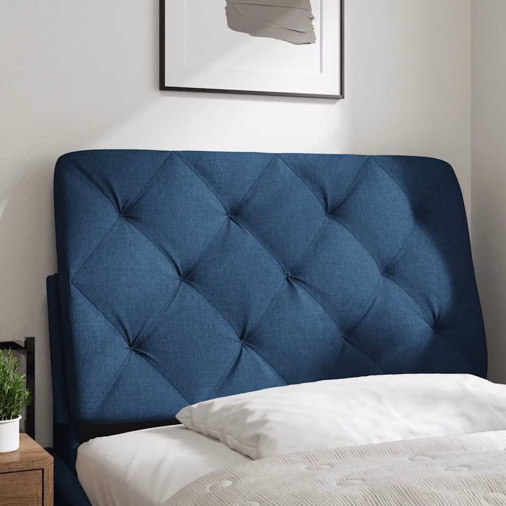 vidaXL Cuscino Testiera Blu 90 cm in Tessuto