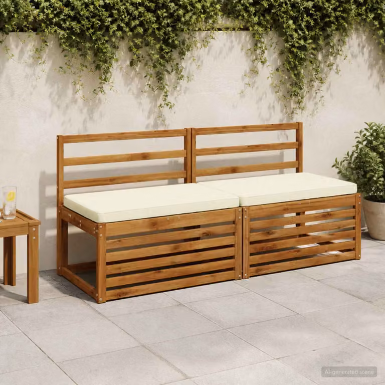 Cuscino per Panchina vidaXL VUGHT in Poliestere, Colore Beige, Forma Rettangolare