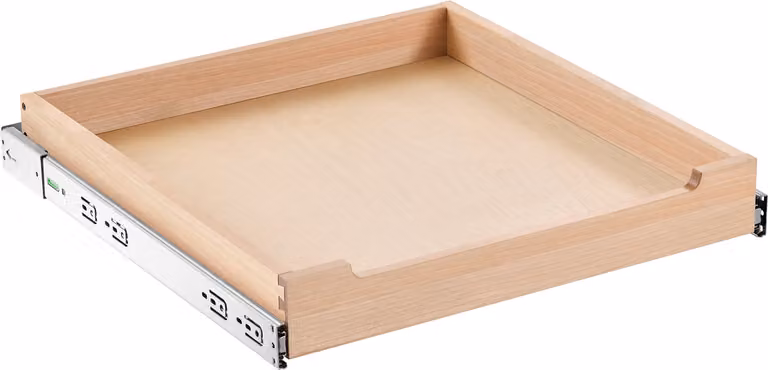 SucceBuy 20" L x 21" P Organizzatore per armadietti estraibili, cassetto scorrevole in legno con chiusura morbida, resistente per cucina, dispensa, bagno, montaggio sul fondo e laterale