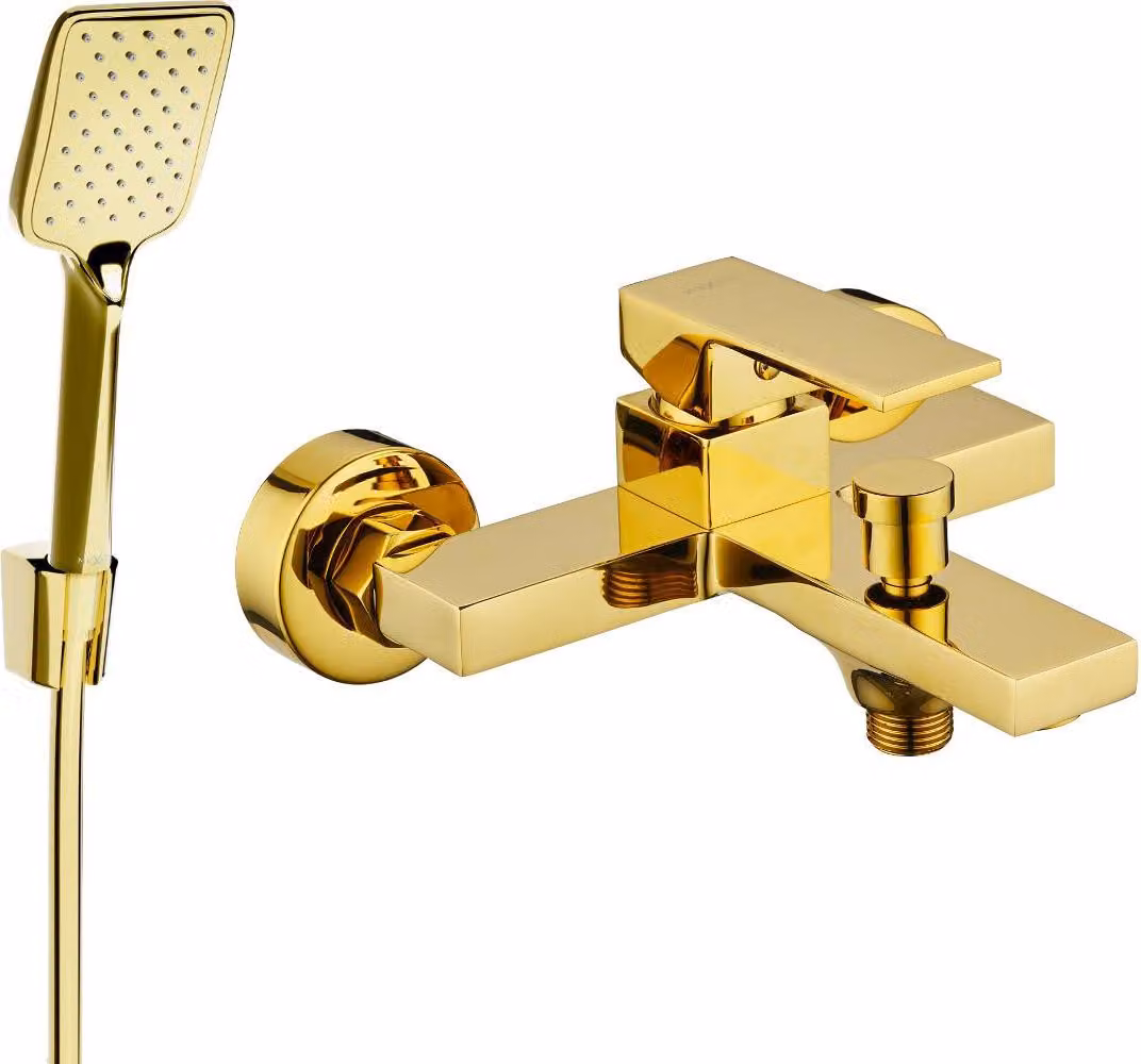 Mexen Uno R62 rubinetto da vasca con set doccia, dorato - 7143R62-50