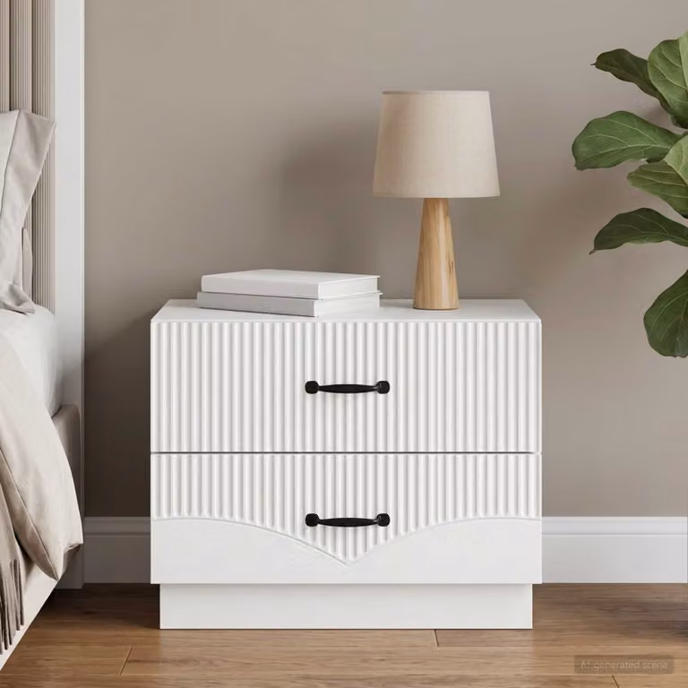 vidaXL Armadio da Notte Moderno con Cassetto Bianco L: 62 cm, P: 34,5 cm, H: 44,5 cm