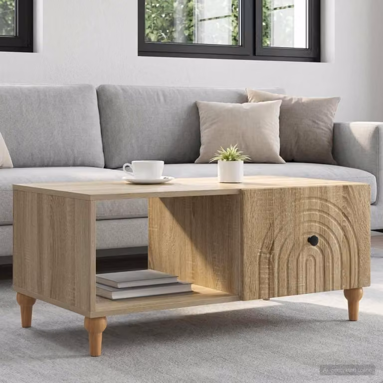 Maison Exclusive - Tavolino Sonoma in rovere 90 x 50 x 40 cm Materiale ligneo