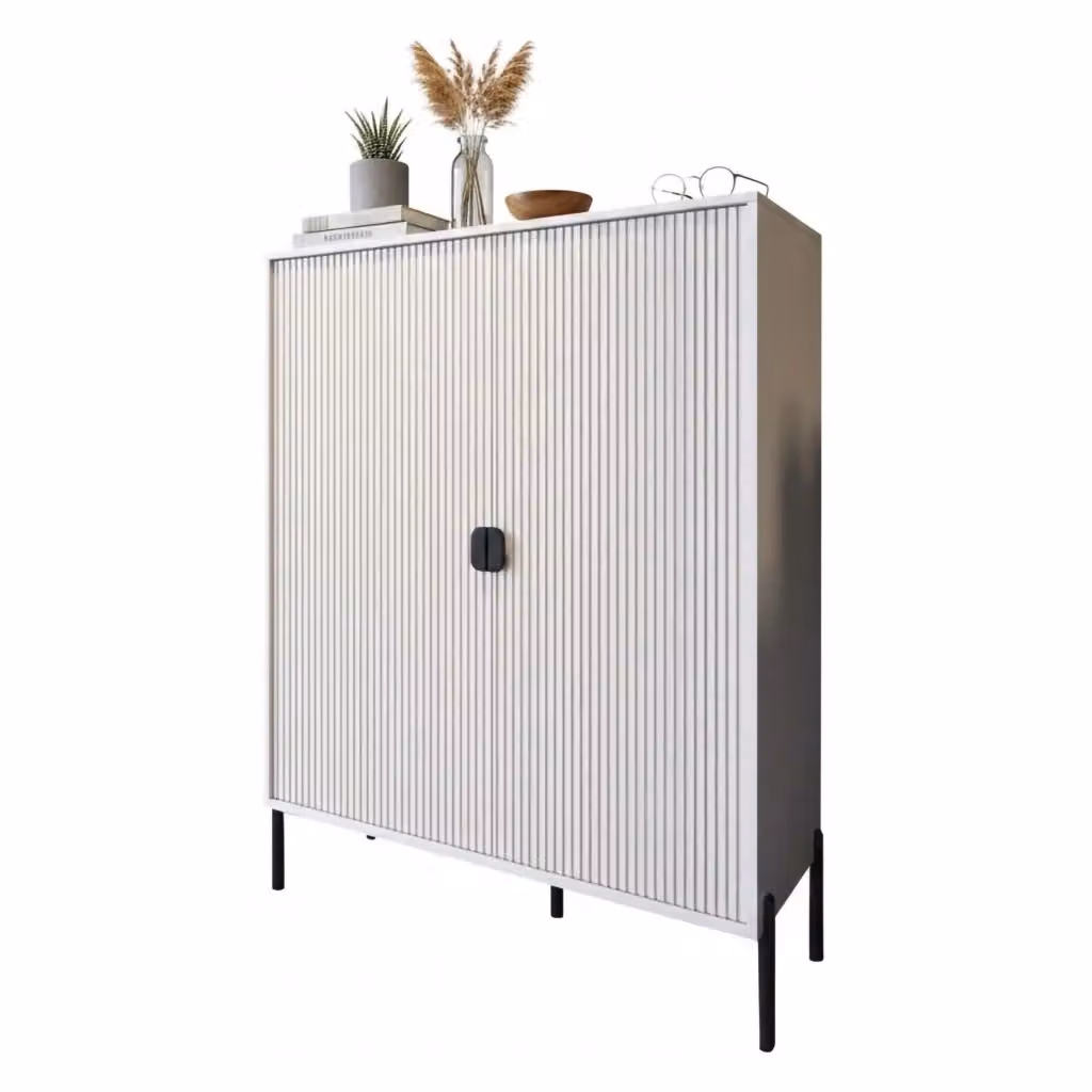 Madia Wallis DMORA con cassetti soft close, Credenza moderna Beige, L: 104 cm, P: 40 cm, H: 129 cm – 2