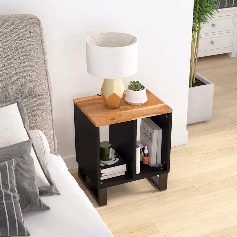 Tavolino vidaXL in legno di acacia e multistrato marrone L/P/H: 40 x 31 x 46 cm