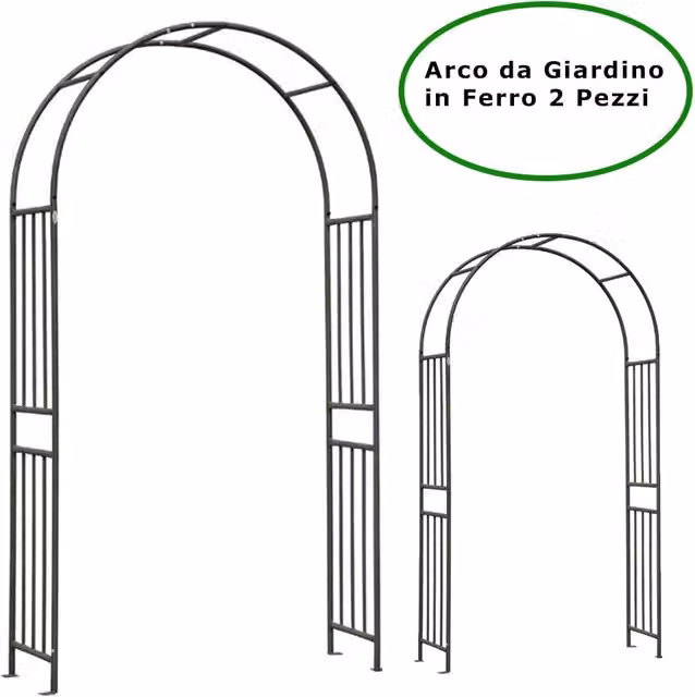 Arco per giardino decorativo in ferro antracite pezzi 2 verdemax