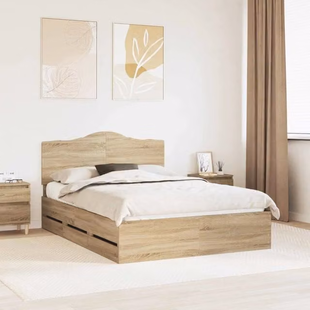 Struttura del letto con cassetto Rovere Sonoma 150 x 200 cm 3413403