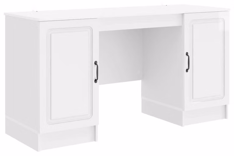Scrivania Bianco Lucido 142,5 x 50 x 75 cm Legno ingegnerizzato